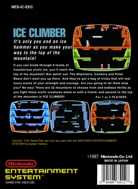 Ice Climber (USA) (e-Reader Edition) box cover back